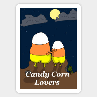 Candy Corn Lovers Moonlight Embrace Sticker